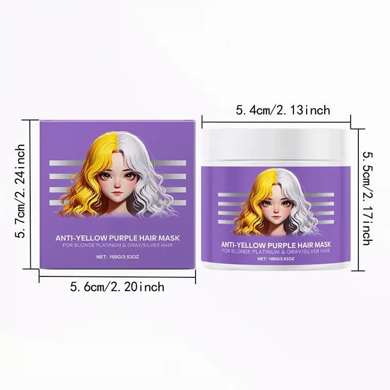 Anti-Yellowing Purple Hair Mask, 100g - View 9