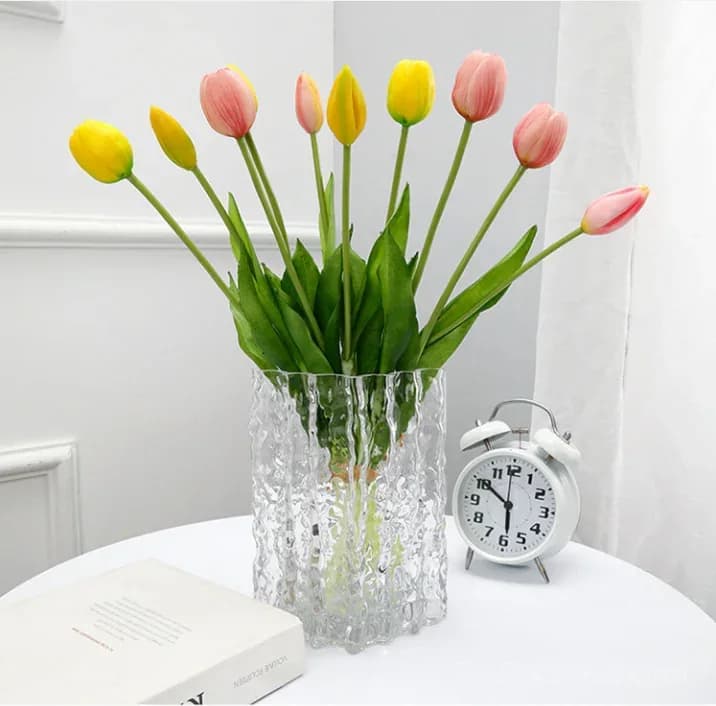 10-Piece UV Resistant Waterproof Faux Tulip Bouquet – Artificial Flowers for Indoor/Outdoor Decor - View 3