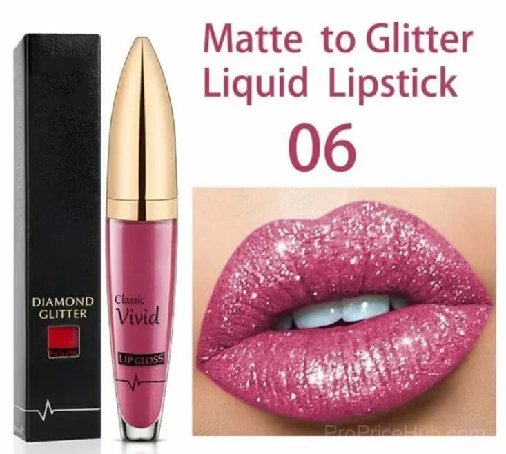 Diamond Lip Gloss Matte to Glitter Liquid Lipstick Waterproof 01 - View 9
