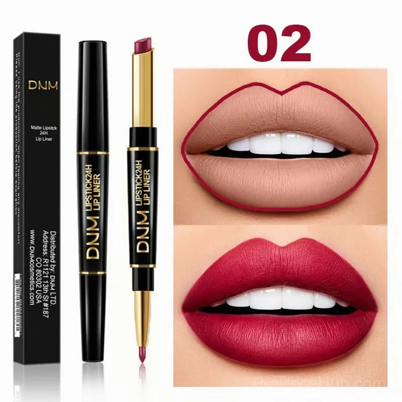 2-in-1 Waterproof Lipstick Lip Liner - #01 Sexy Red - View 8