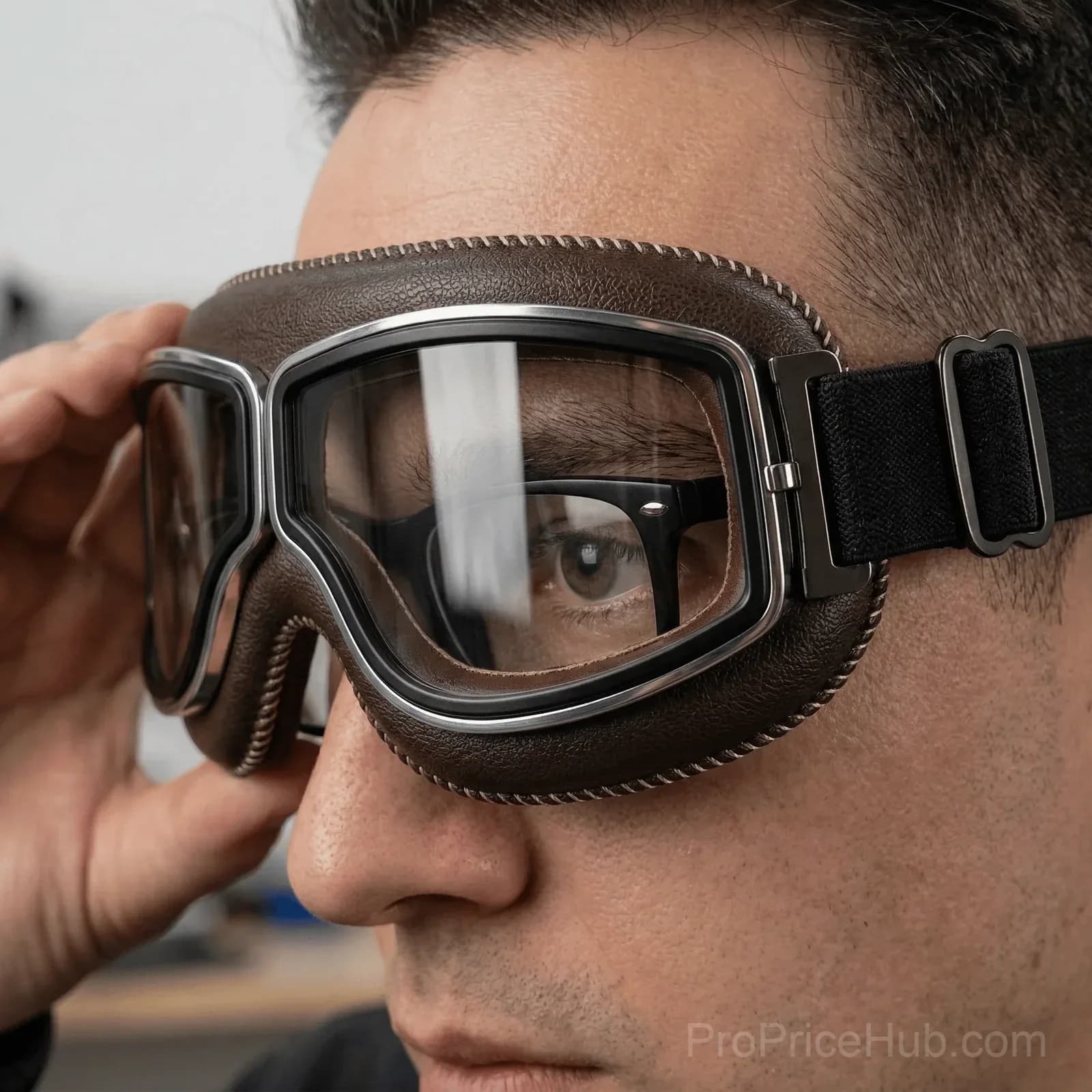 OTG Vintage Motorcycle Goggles, Fits Over Glasses - View 10