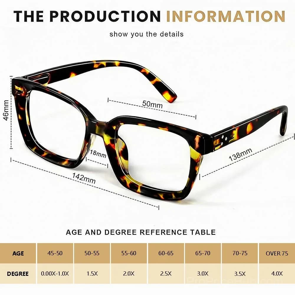 Tortoiseshell Oversized Square Reading Glasses – Blue Light Blocking - View 5