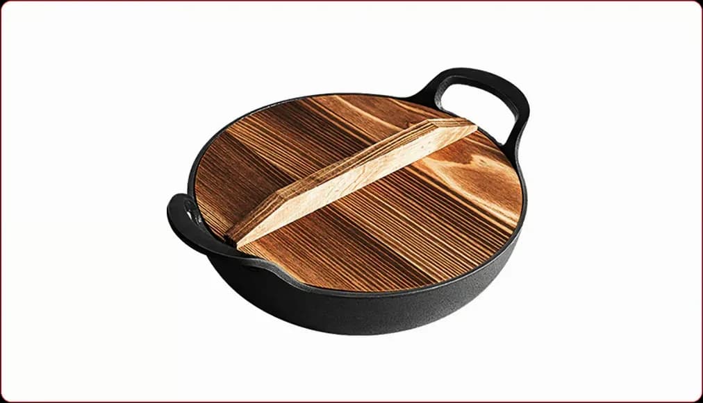 Uncoated Thick Iron Cooking Pot, 20 cm Diameter - View 10