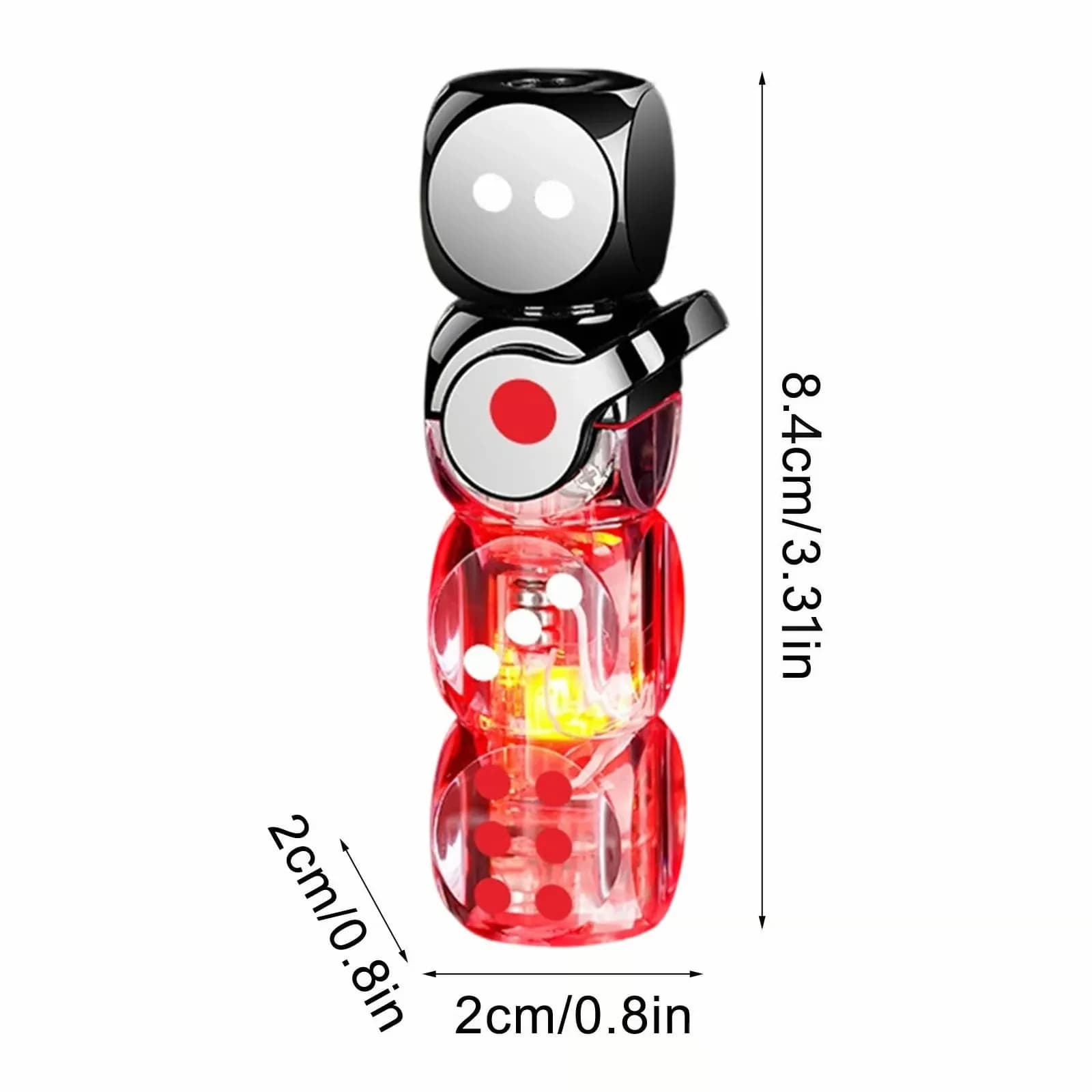 Purple 360° Spinning Dice Windproof Jet Flame Lighter with LED - View 14
