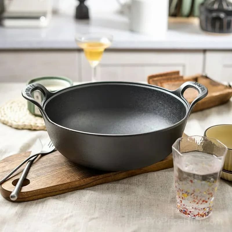 Uncoated Thick Iron Cooking Pot, 20 cm Diameter - View 4