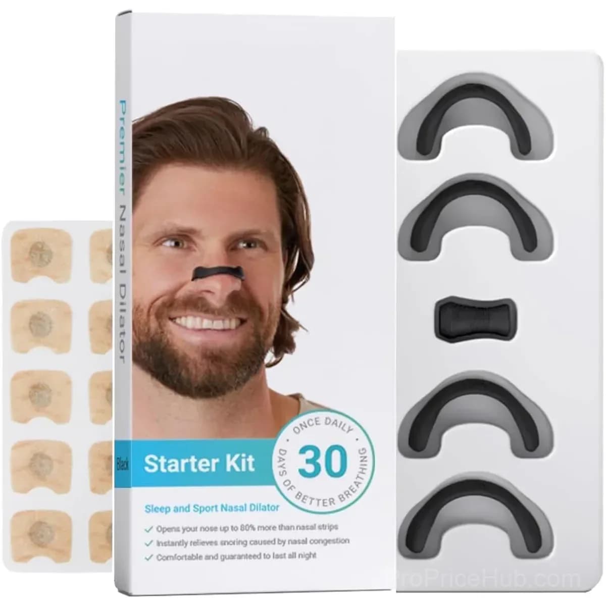 Magnetic Nasal Strips for Snoring and Airflow, 60-Piece Pack - Main