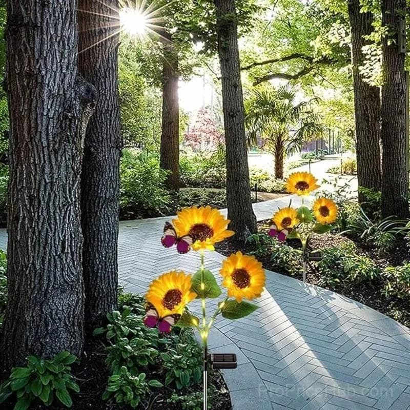 Solar LED Sunflower Garden Lights, 29.6 Inch, Warm Glow Outdoor Decor - View 10