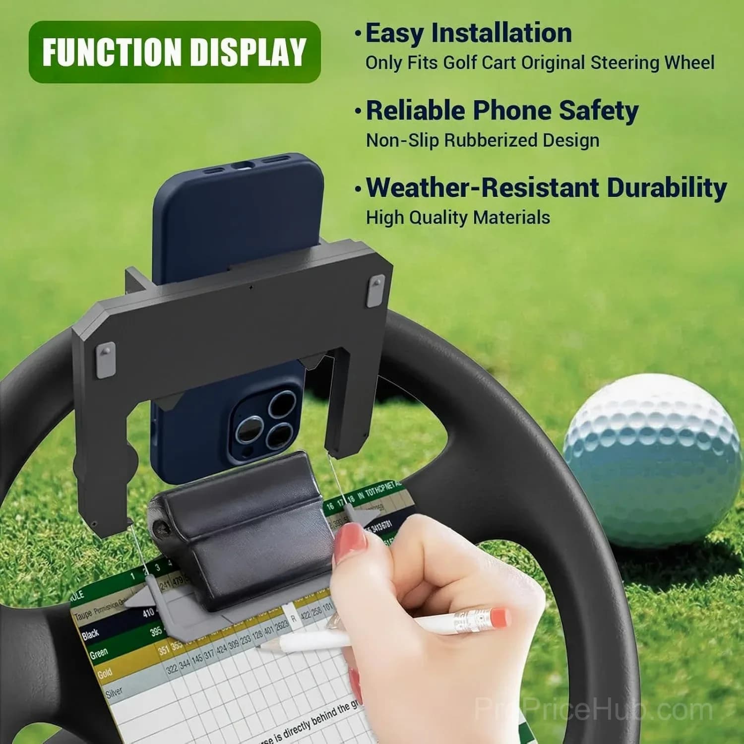 Golf Cart Steering Wheel Phone Holder - View 4