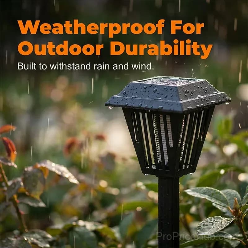 Outdoor Solar Mosquito Killer LED Lamp, Stake/Stand, Black, 1 Pc - View 4