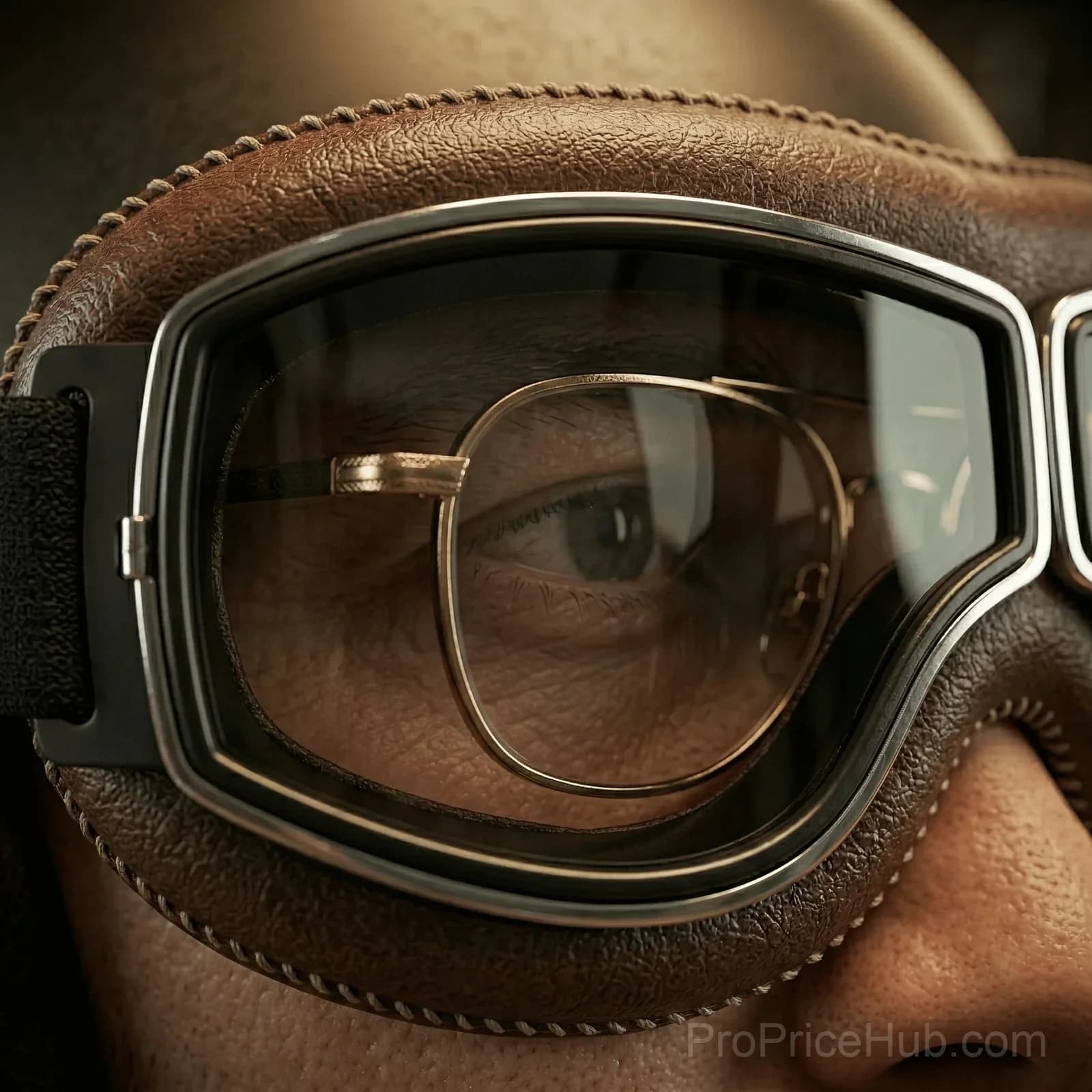 OTG Vintage Motorcycle Goggles, Fits Over Glasses - View 6