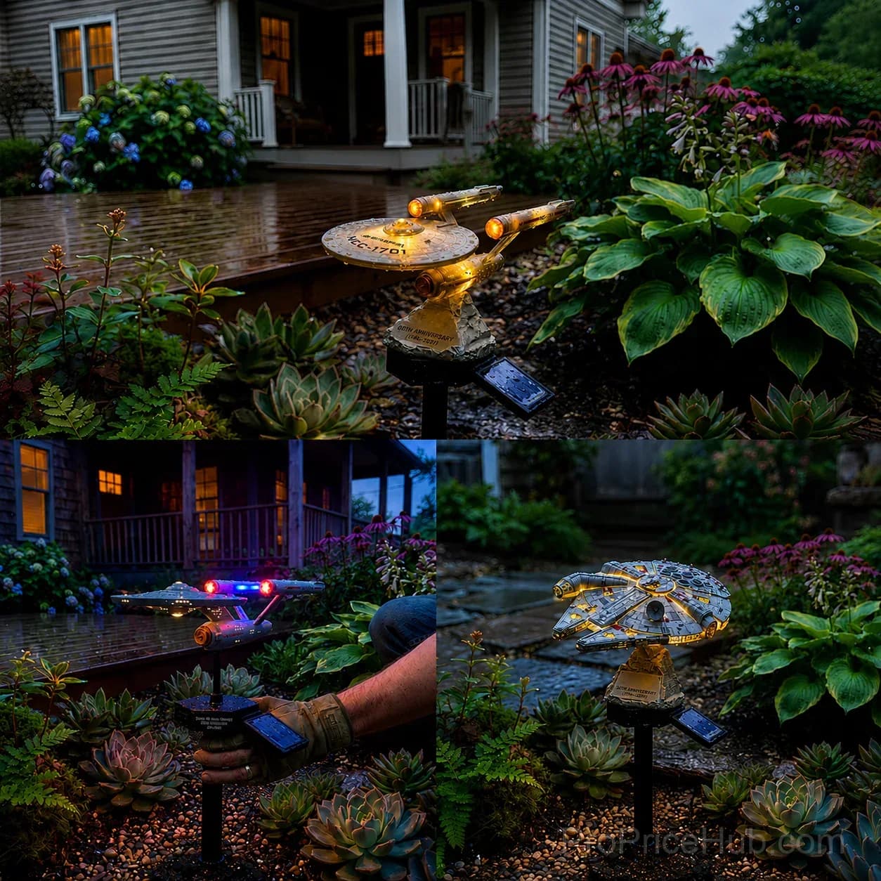 Sci-Fi Starship Solar Garden Light - Outdoor Decor - View 10