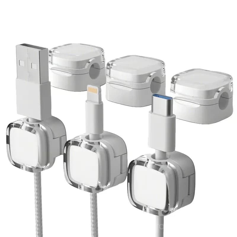 Transparent Magnetic Cable Organizer Clips, Mixed Colors, 6-Pack - View 5