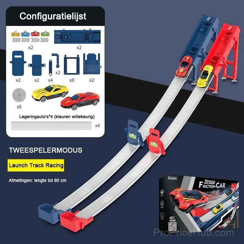 48-Piece Mini Pull-Back Toy Car Set with Garage, Red - View 11