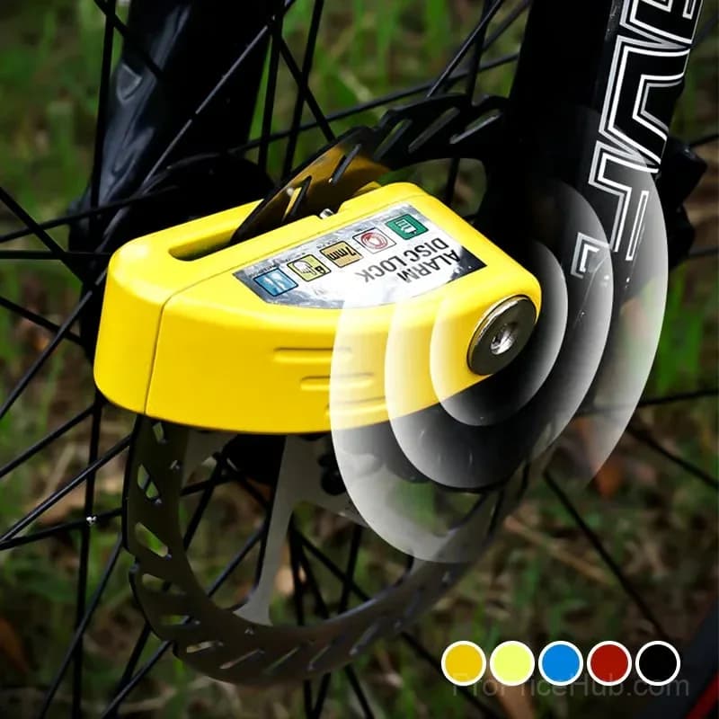 Motorcycle & Bicycle Disc Brake Lock with Alarm, Black - View 2