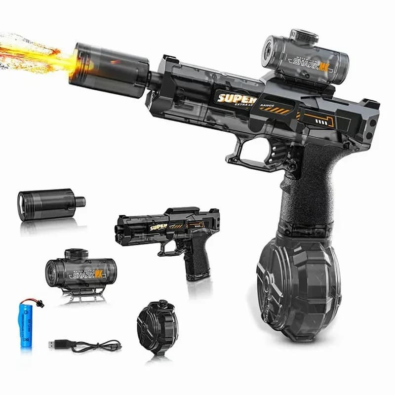 Electric Water Gun - Blue, Black & Red - View 3