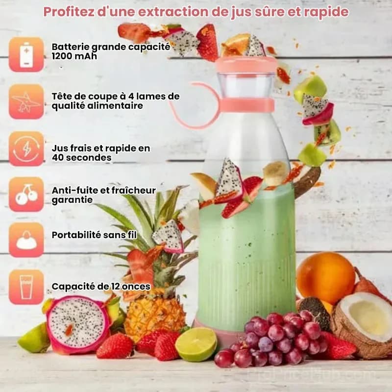 Portable Juicer Blender for Fresh Juice, Rose - View 16