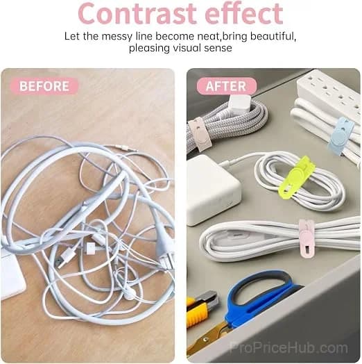 Reusable Silicone Cable Ties for Headphone and Charger Cables - View 2