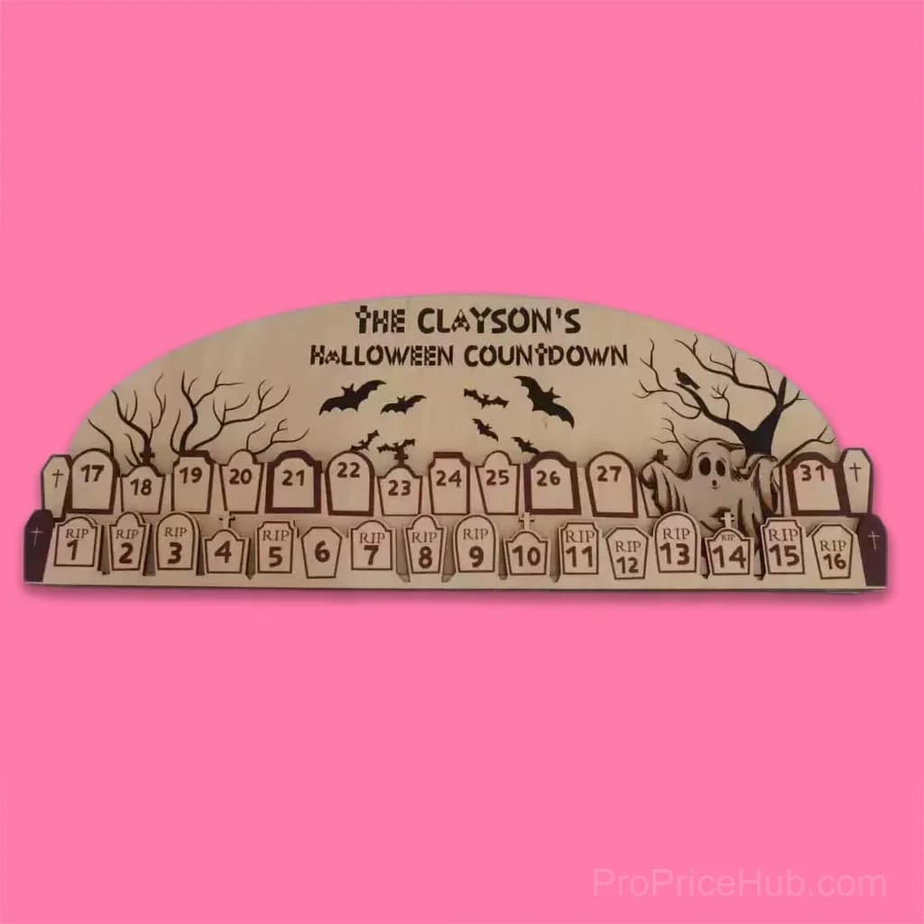 Reusable Wooden Halloween Advent Calendar, Zombie Decor - View 2