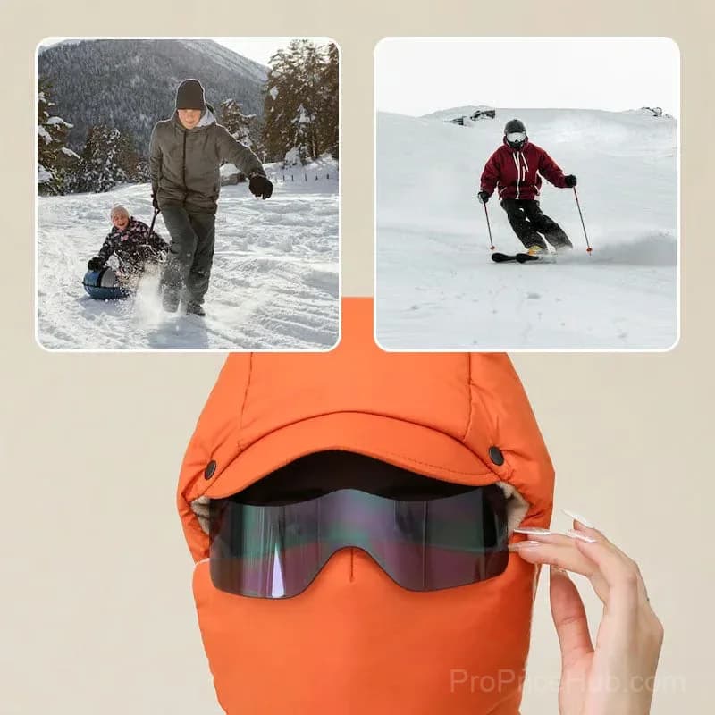 Windproof Full-Cover Outdoor Riding Mask with Glasses, Black - View 6