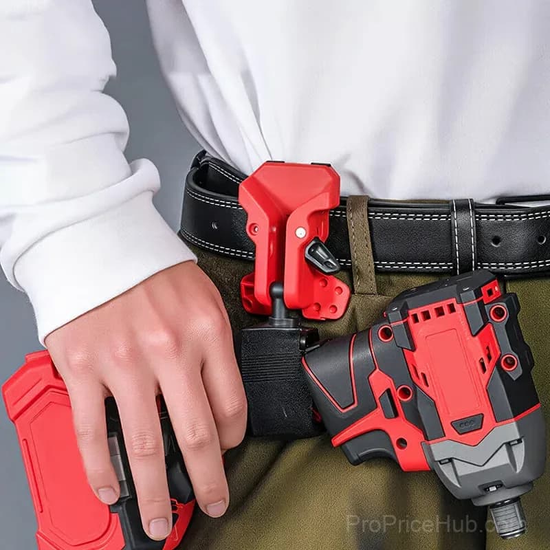 Portable Self-Locking Power Tool Holster, Red, 1 Pack - View 2