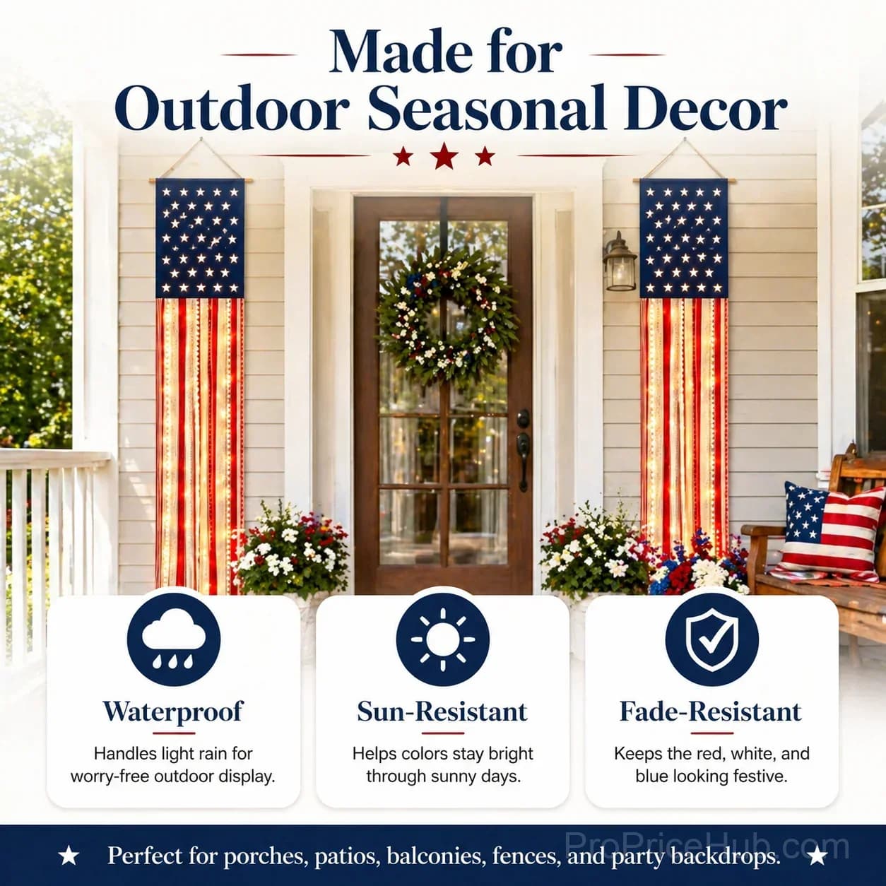 Patriotic Porch Banner Set for America’s 250th Celebration - View 5