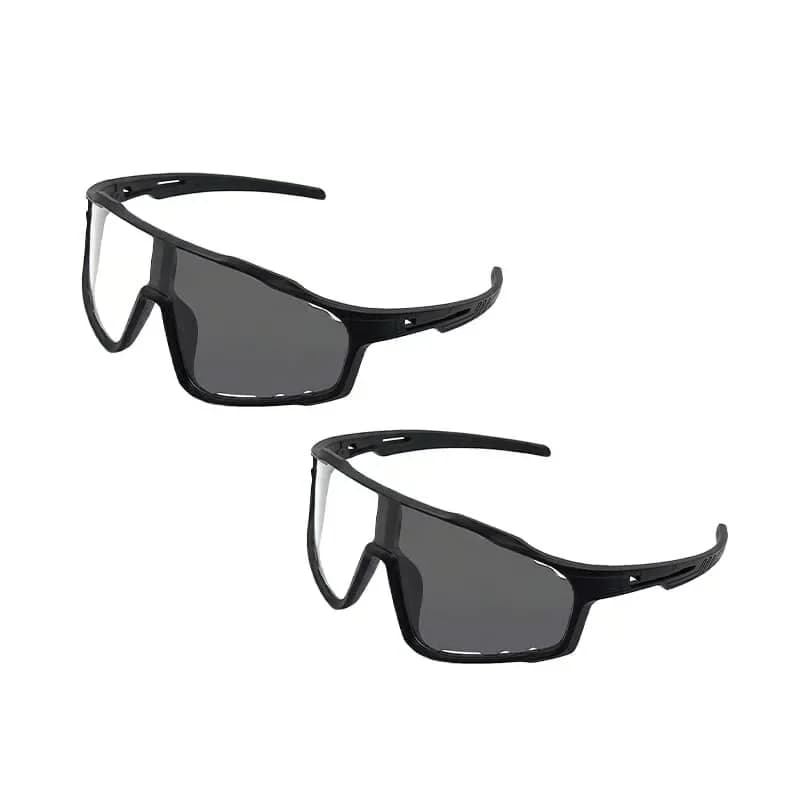 Photochromic UV Protection Sports Sunglasses, Black - View 6