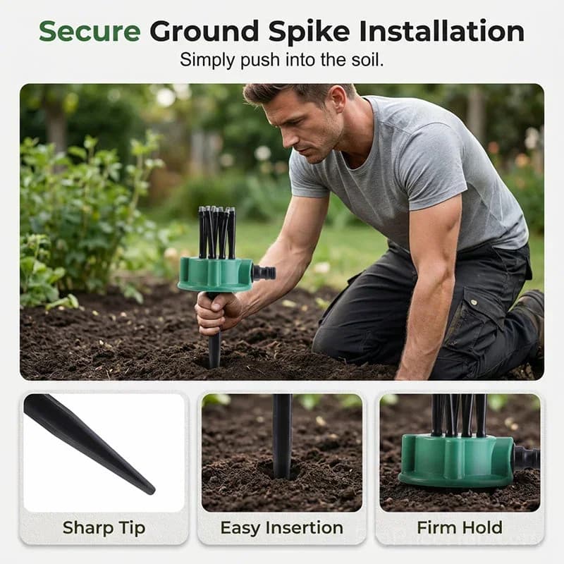 360° Multi-Directional Lawn Sprinkler with Flexible Spray Nozzles - View 4