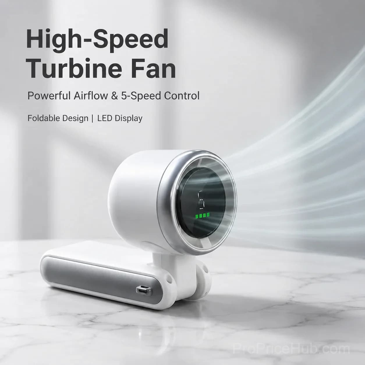 3-In-1 Mini Turbo Fan for Portable Personal Cooling - View 2