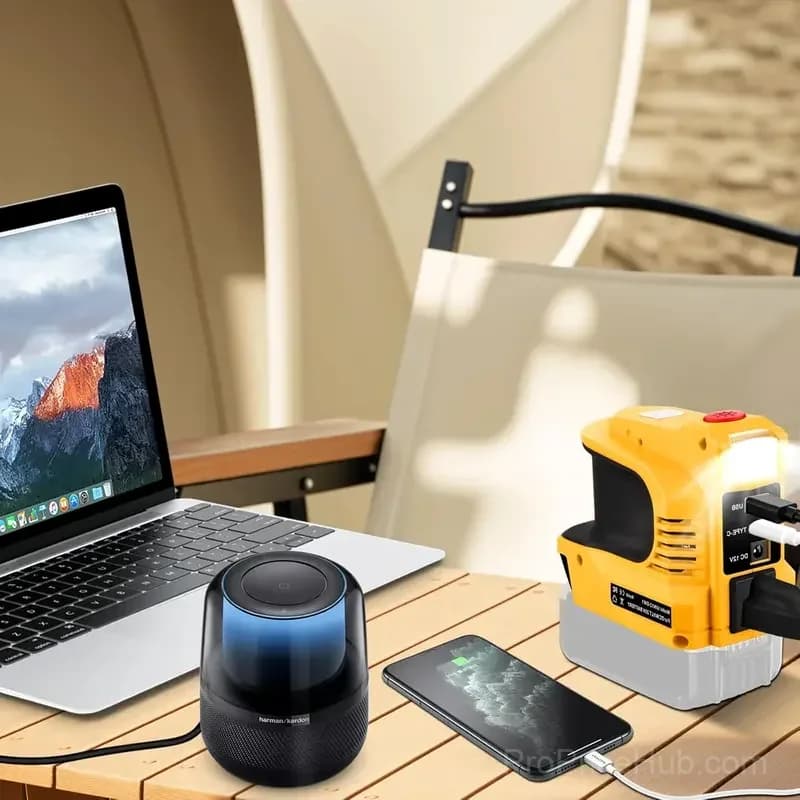 Compact DC to AC Power Inverter for Cars & Motorhomes, 110V Yellow - View 11