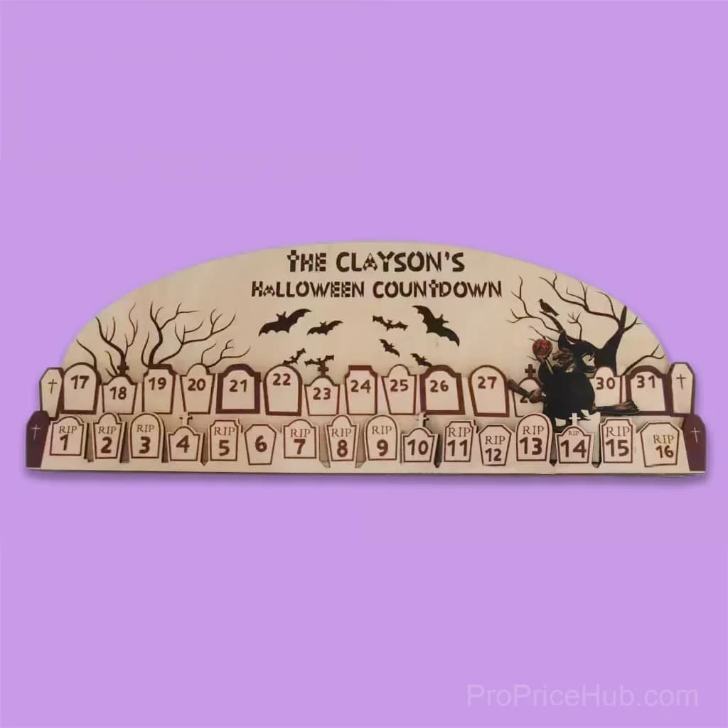 Reusable Wooden Halloween Advent Calendar, Zombie Decor - View 3