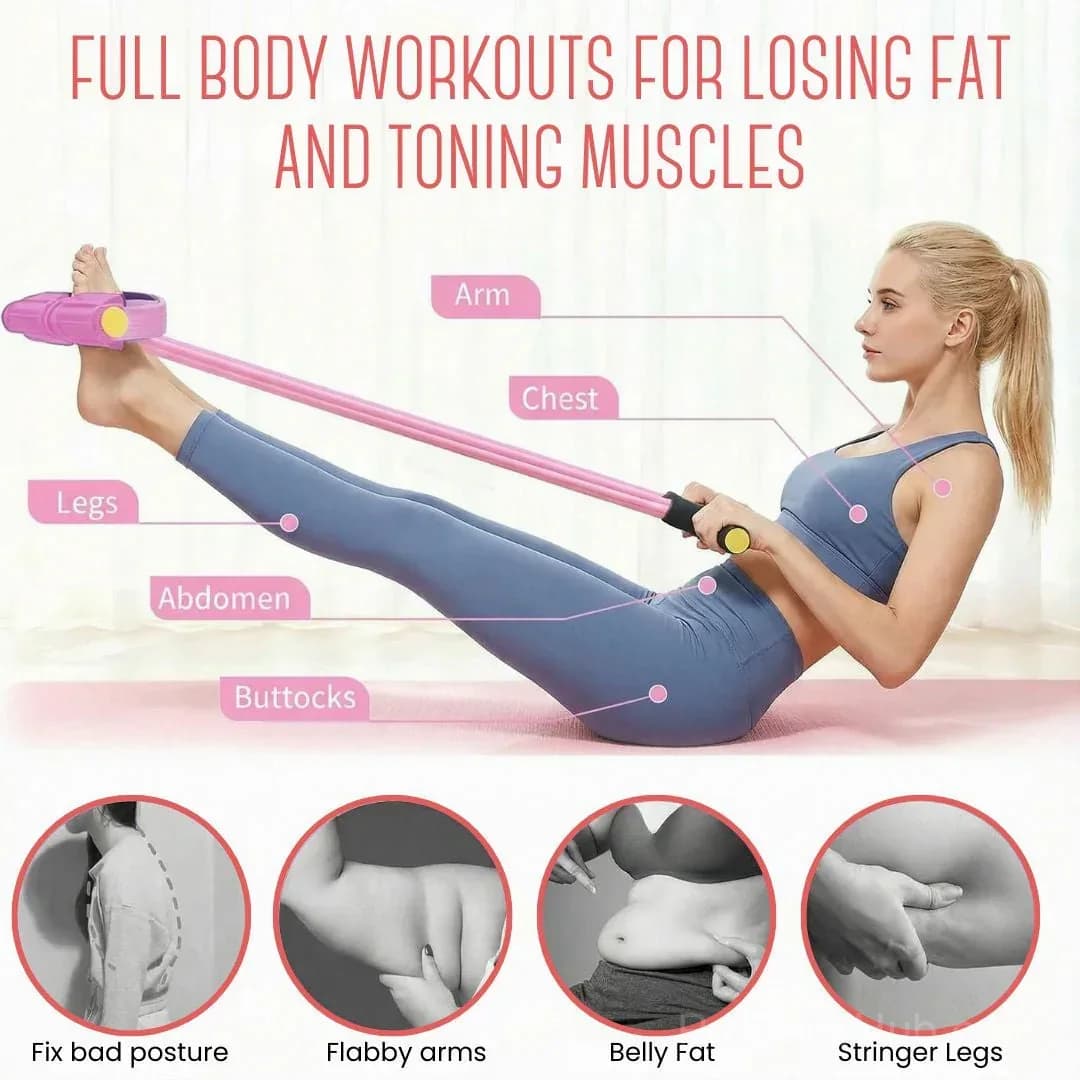 6-Tube Resistance Band Trainer for Full Body Workout - View 3