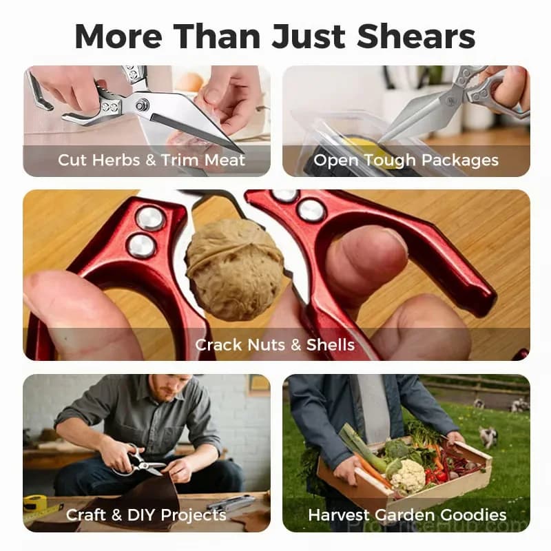 Heavy-Duty Multifunctional Kitchen Shears, Black - View 7