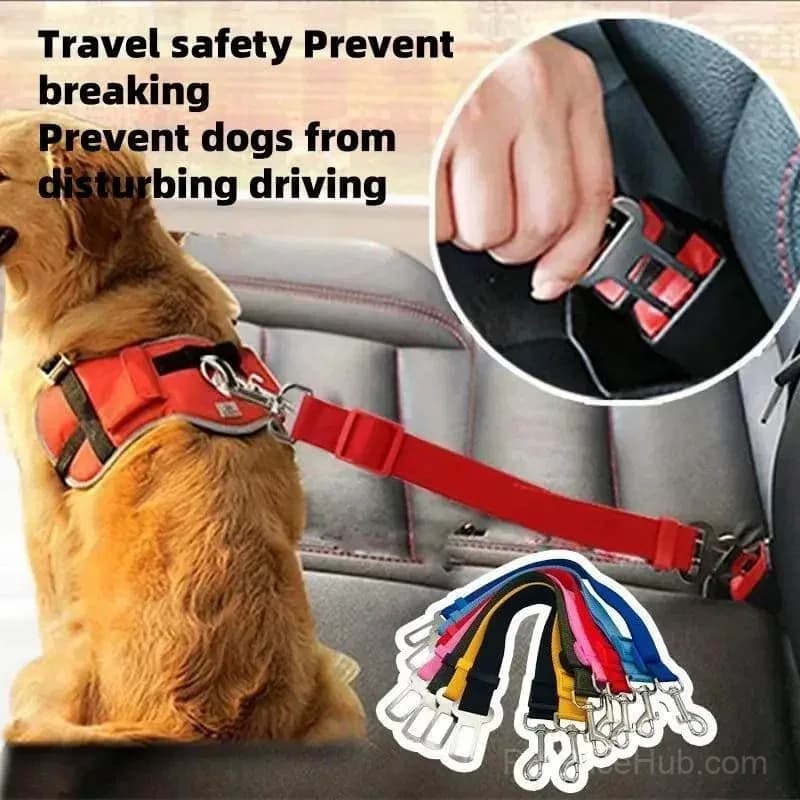 2-Pack Adjustable Pet Car Seat Belts with Headrest Restraints - View 2