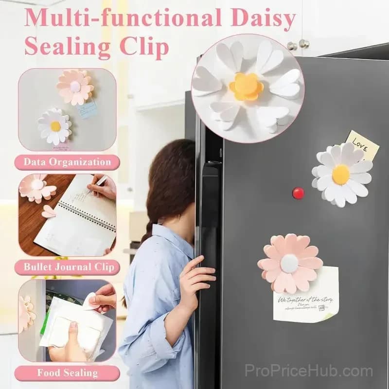 Magnetic Chip Clips for Fridge - 6 Bag Clips + 1 Magnetic Base, Cute Food Sealing Clips - View 6
