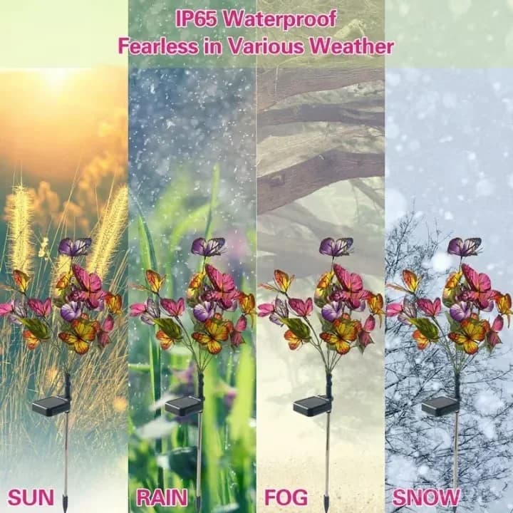 Solar-Powered Outdoor Butterfly Garden Light with Color Changing LEDs - View 11