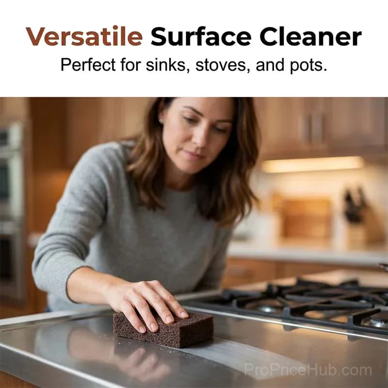 Emery Sponge Scrubber – Heavy-Duty Burnt Grease & Rust Remover with Ergonomic Handle - View 5