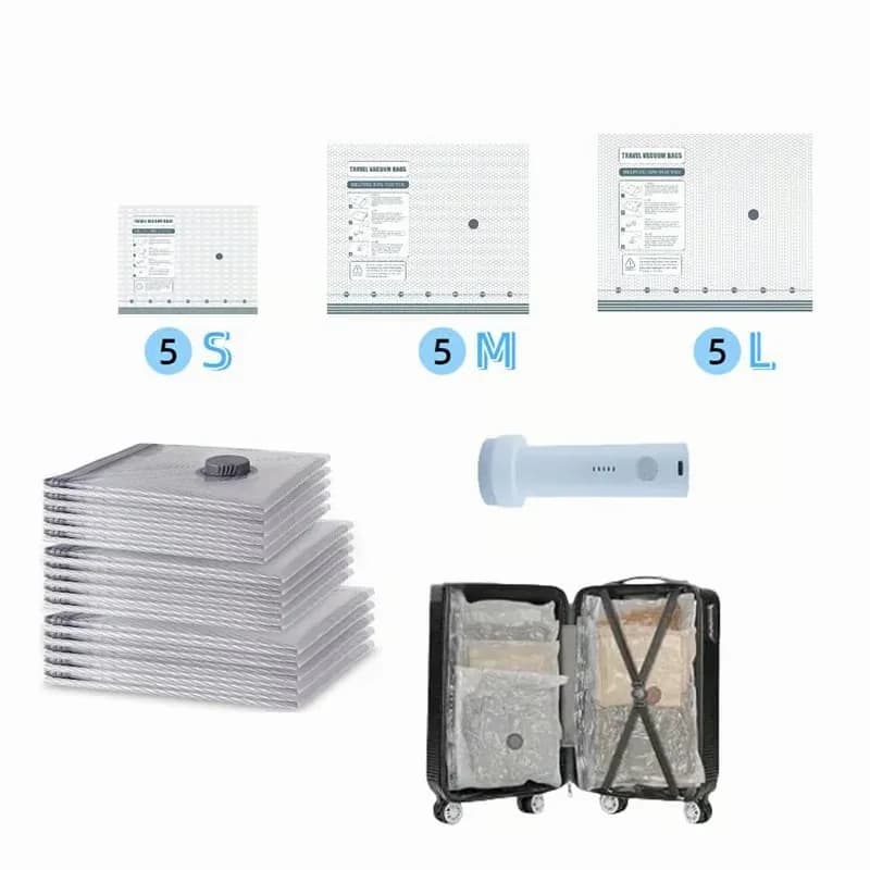 Vacuum Travel Compression Storage Bags, 6-Pack (2S, 2M, 2L) - View 5