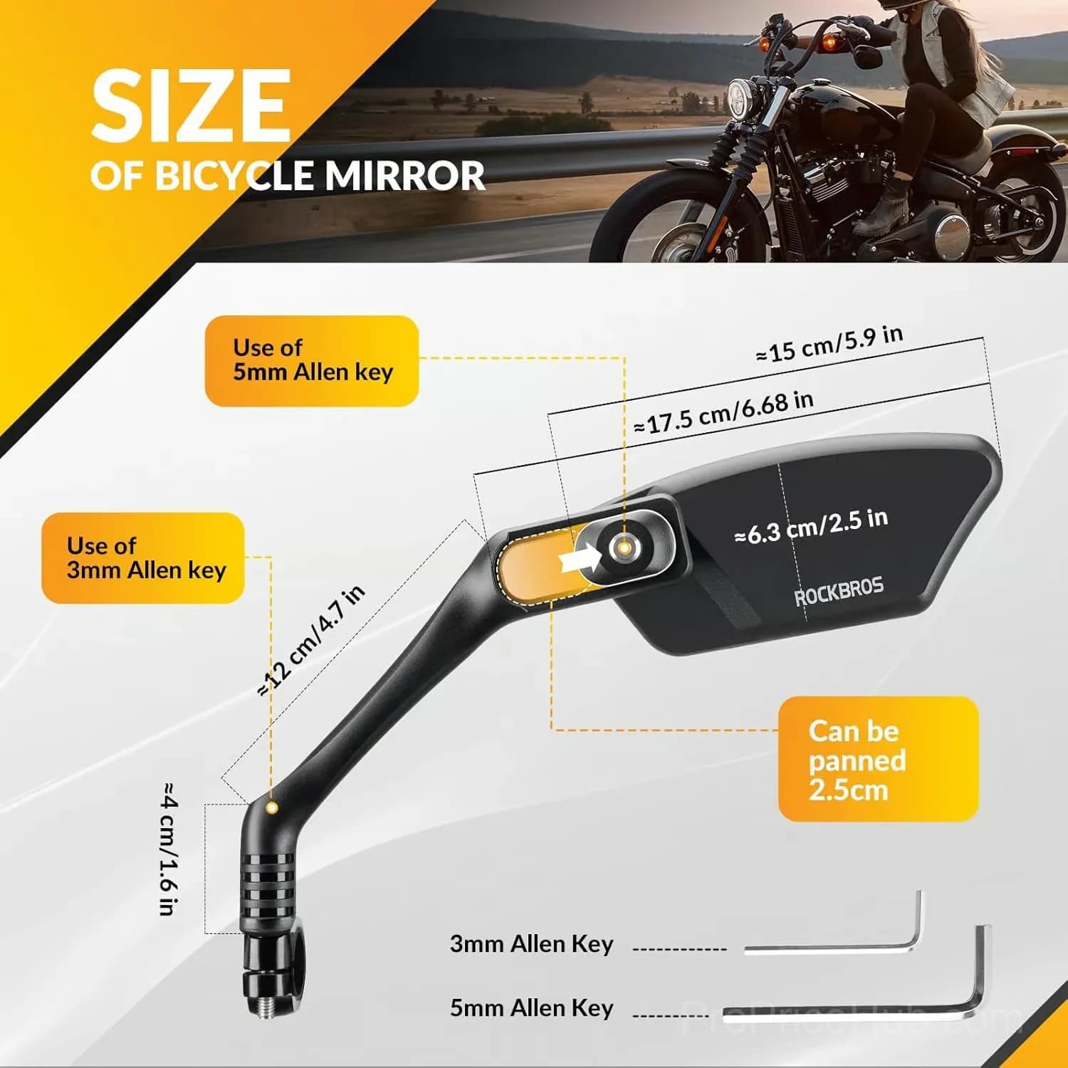 Bike Mirror for Left Side - Vehicle Accessory - View 4