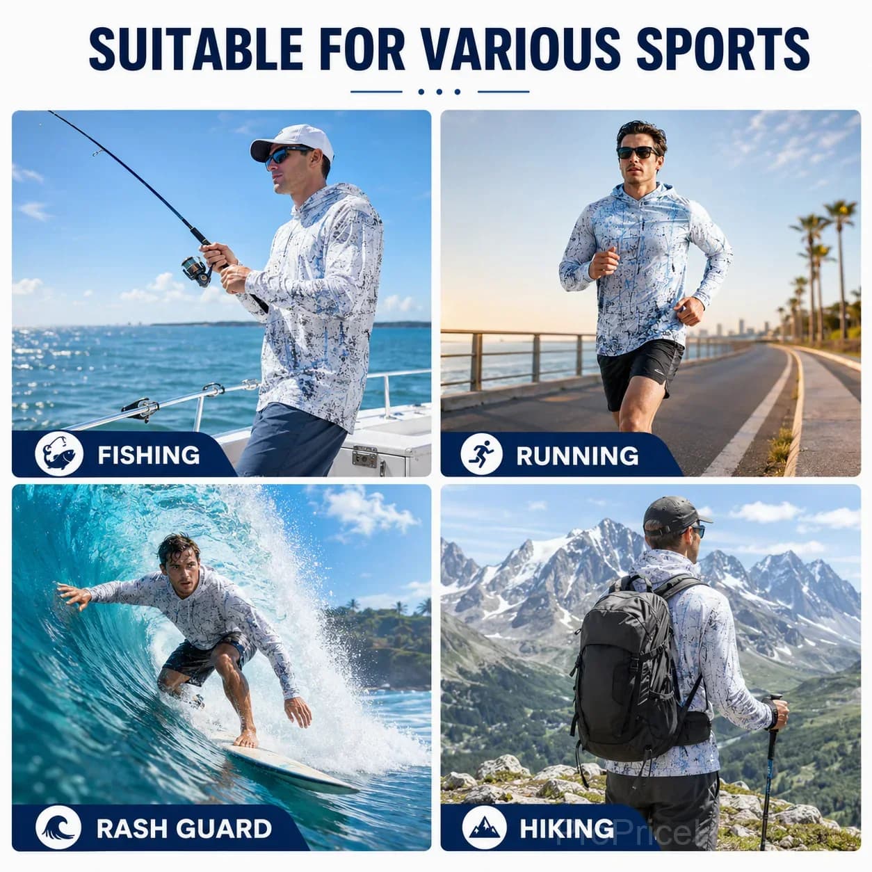 Men's UPF 50+ Swim & Outdoor Sun Hoodie - View 4