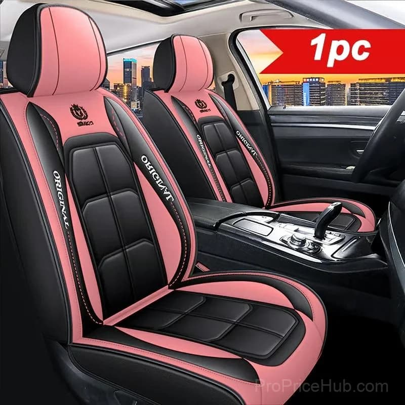 PU Leather Front Car Seat Covers, Universal Fit, Red - View 3