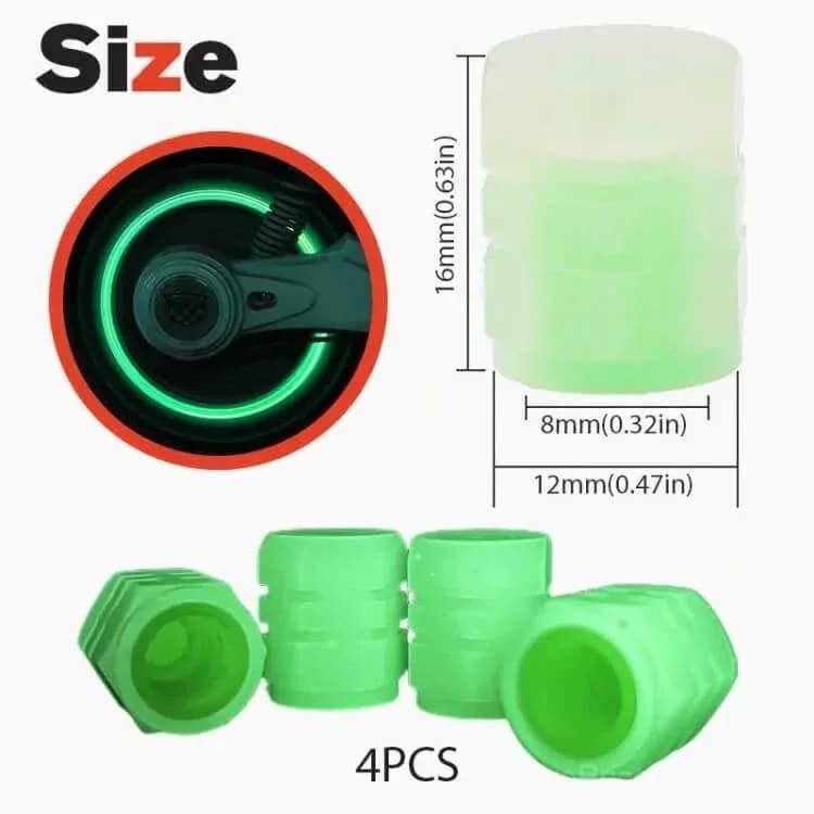 50-Pack Glow-in-the-Dark Tire Valve Caps for Cars - Durable, Easy Install - View 11