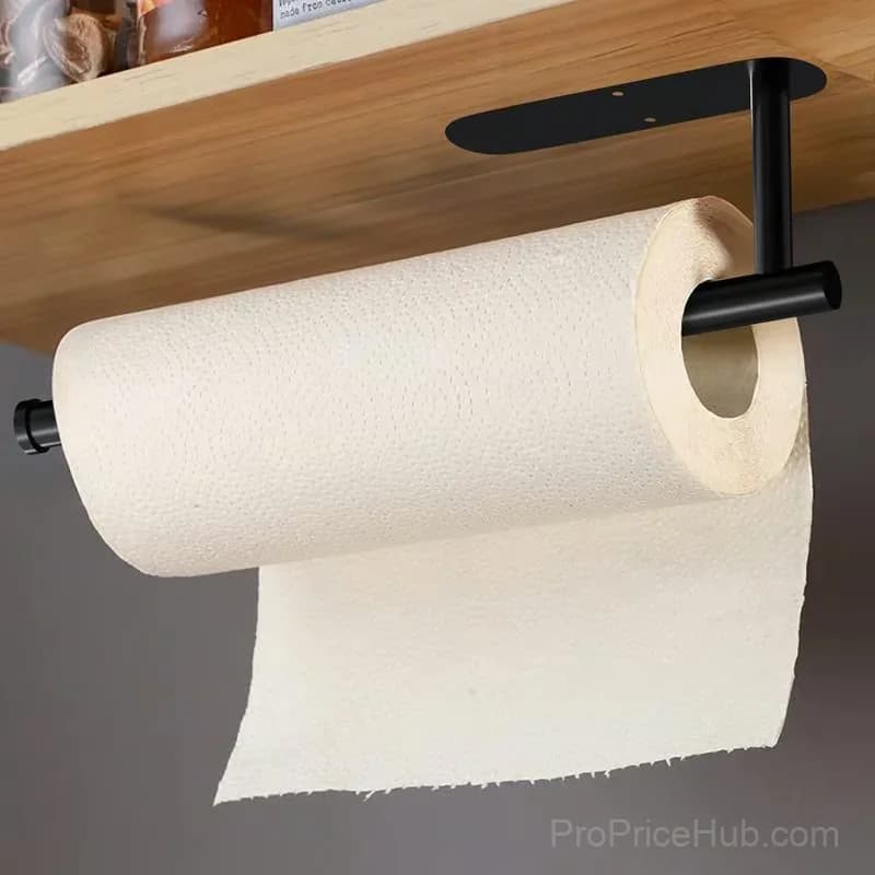 Black Under-Cabinet Paper Towel Holder for Kitchen - View 2