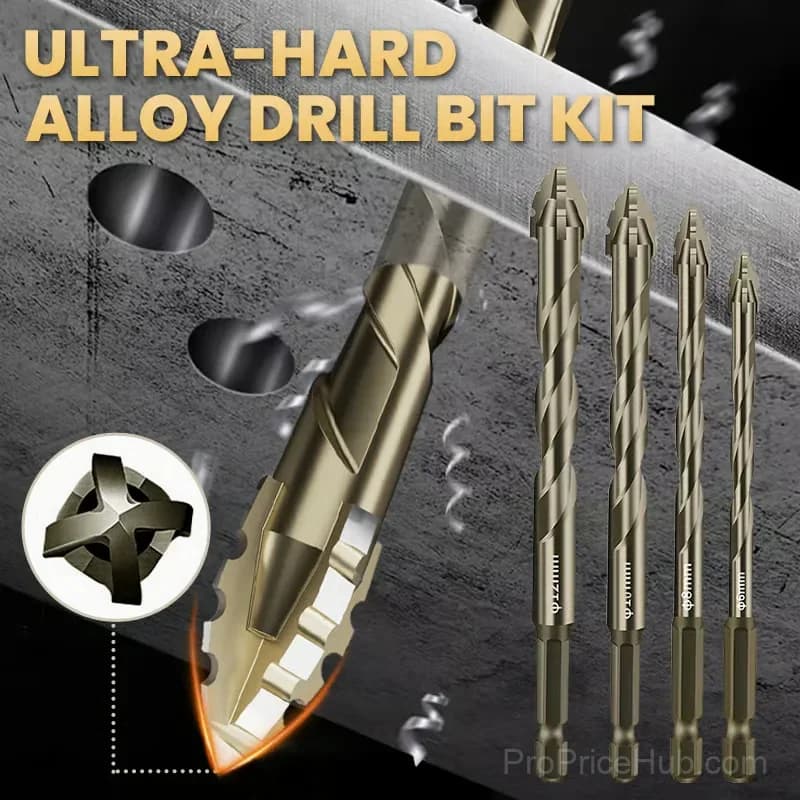4-Pc 4-Flute Serrated Eccentric Drill Bit Kit, 6-12mm - View 2