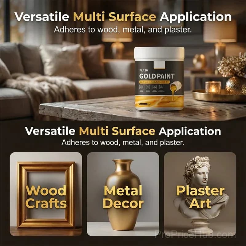 Water-Based Flash Gold Paint for Canvas, Wood & Ceramic - View 4