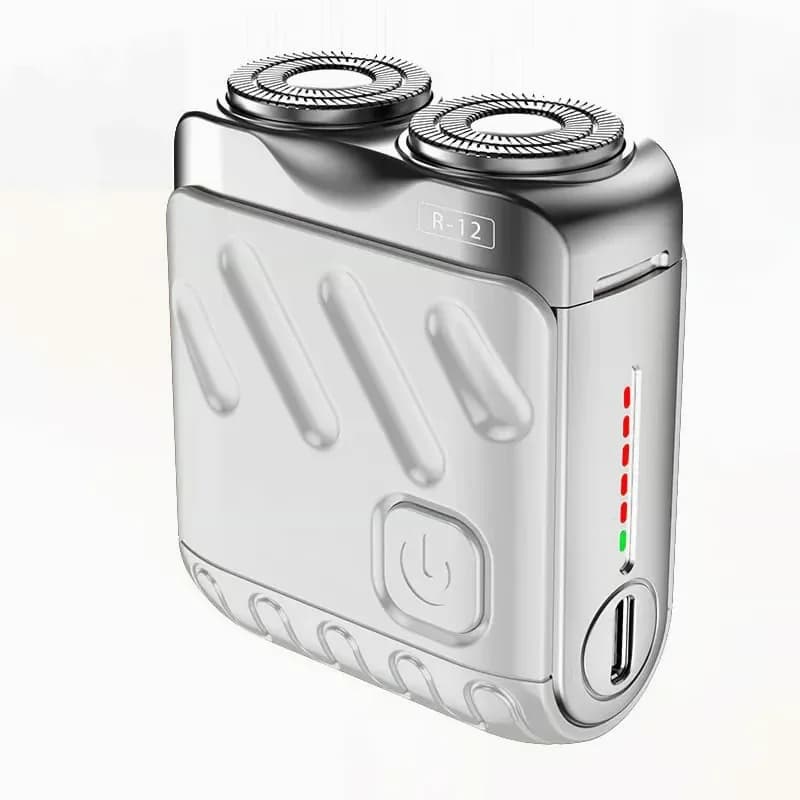 Portable Dual Ring Rotary Electric Shaver, Orange - View 7