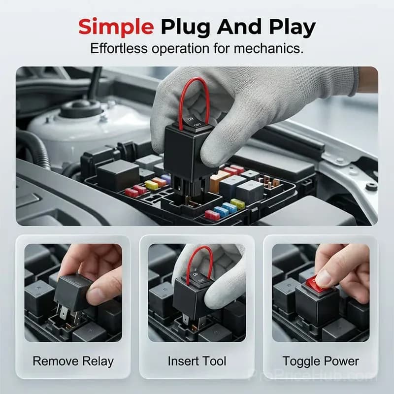 Automotive Relay Tester and Bypass Jumper Set, Black - View 8