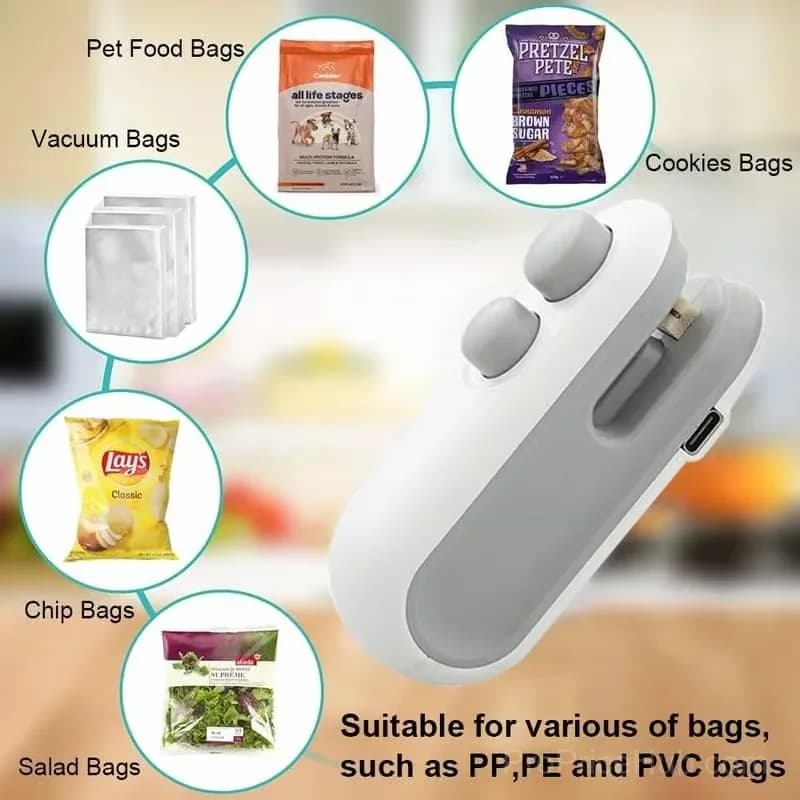 2-in-1 Mini Bag Sealer, White/Blue, 2-Pack - View 11