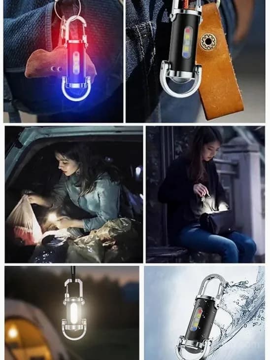 Rechargeable Mini Keychain Flashlight, 800 Lumens, 6 Modes - View 3