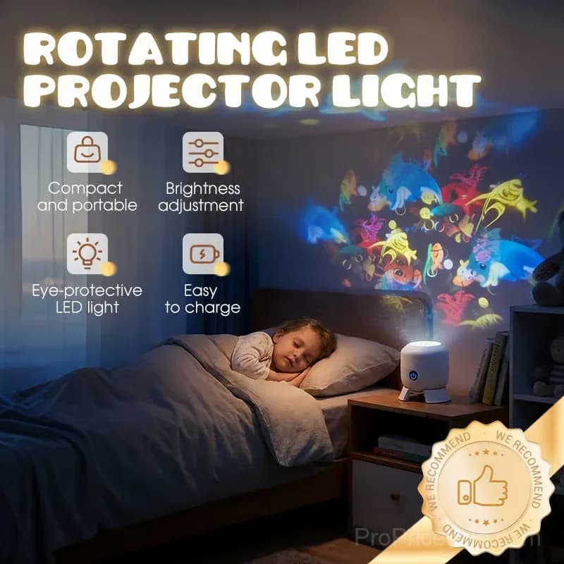 Dynamic Rotating Ocean LED Light Projector, Rechargeable - View 2