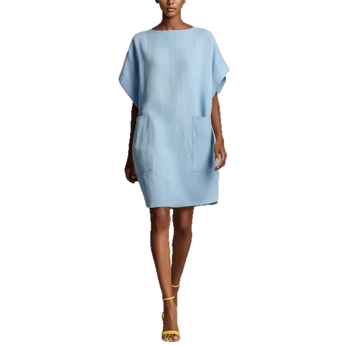 Linen-Blend Shift Dress - View 6